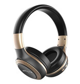 Zealot Auriculares inalámbricos B19 con pantalla LED y radio FM - Auriculares inalámbricos Bluetooth 5.0 Stereo Studio Gold