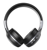 Zealot Casque sans fil B19 avec écran LED et radio FM - Casque sans fil Bluetooth 5.0 Stéréo Studio Argent