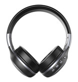 Zealot Słuchawki bezprzewodowe B19 z wyświetlaczem LED i radiem FM - słuchawki bezprzewodowe Bluetooth 5.0 Stereo Studio Silver