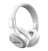 Zealot Auriculares inalámbricos B19 con pantalla LED y radio FM - Auriculares inalámbricos Bluetooth 5.0 Stereo Studio White