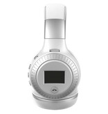 Zealot Auriculares inalámbricos B19 con pantalla LED y radio FM - Auriculares inalámbricos Bluetooth 5.0 Stereo Studio White