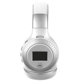 Zealot Casque sans fil B19 avec écran LED et radio FM - Casque sans fil Bluetooth 5.0 Stéréo Studio blanc