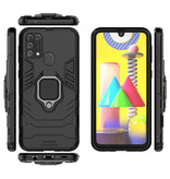 Keysion Samsung Galaxy A70 Hoesje  - Magnetisch Shockproof Case Cover Cas TPU Zwart + Kickstand