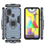 Keysion Etui Samsung Galaxy A71 - Magnetyczne, Wstrząsoodporne Etui Cas TPU Niebieskie + Podpórka