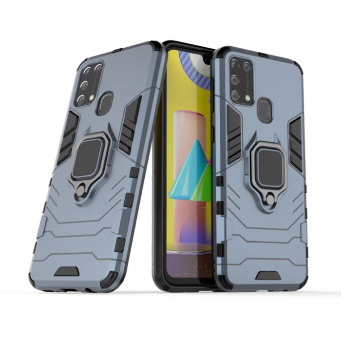 Samsung Galaxy S10e Case - Magnetic Shockproof Case Cover Cas TPU Blue + Kickstand