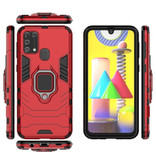 Keysion Coque Samsung Galaxy A71 - Coque Antichoc Magnétique Cas TPU Rouge + Béquille