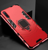 Keysion Custodia per Samsung Galaxy A71 - Custodia magnetica antiurto Cover in TPU rossa + cavalletto