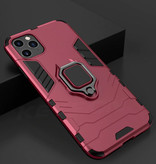 Keysion Samsung Galaxy S8 Plus Hoesje  - Magnetisch Shockproof Case Cover Cas TPU Rood + Kickstand