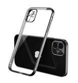 PUGB iPhone 7 Plus Case Luxe Frame Bumper - Case Cover Silicone TPU Anti-Shock Black