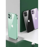 PUGB iPhone 12 Pro Case Luxe Frame Bumper - Case Cover Silicone TPU Anti-Shock Green