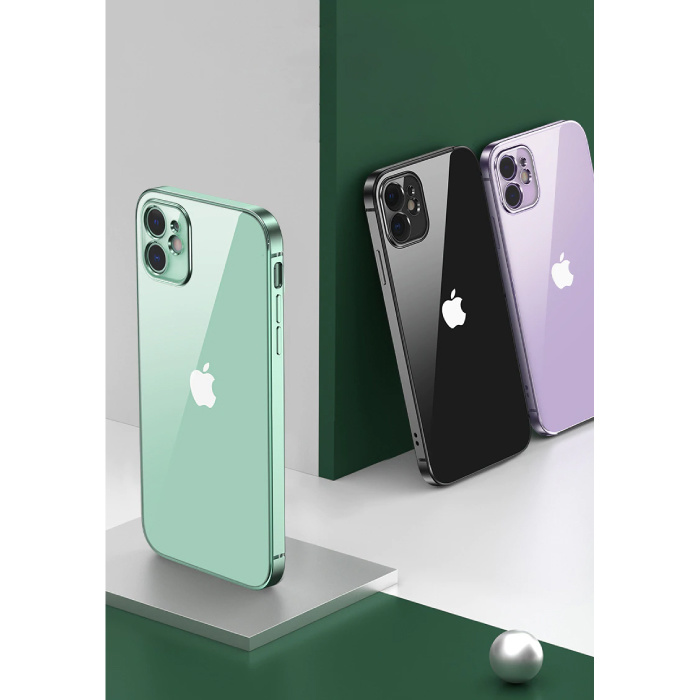 PUGB iPhone 8 Plus Hoesje Luxe Frame Bumper - Case Cover Silicone TPU Anti-Shock Groen