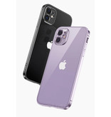 PUGB iPhone 12 Pro Hoesje Luxe Frame Bumper - Case Cover Silicone TPU Anti-Shock Paars