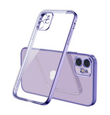 PUGB Custodia per iPhone XS Cornice con cornice di lusso - Custodia in silicone TPU anti-shock Viola