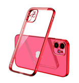 PUGB Custodia per iPhone XR Cornice con cornice di lusso - Custodia in silicone TPU anti-shock rosso