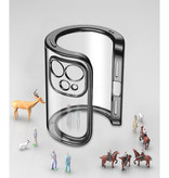 PUGB iPhone 12 Hülle Luxe Frame Bumper - Hülle Silikon TPU Anti-Shock Silber