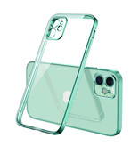 PUGB Custodia per iPhone 12 Pro Max Luxe Frame Bumper - Custodia in silicone TPU antiurto Verde chiaro