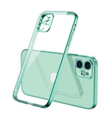 PUGB iPhone 12 Pro Max Case Luxe Frame Bumper - Case Cover Silicone TPU Anti-Shock Light Green