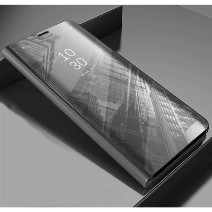 Etui z klapką Smart Mirror do telefonu Huawei P Smart 2019 w kolorze srebrnym