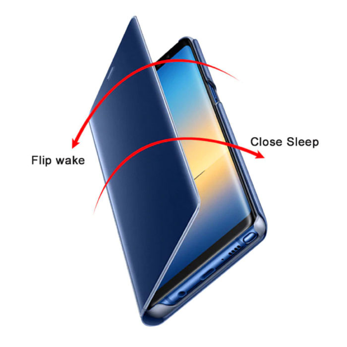 Stuff Certified® Etui Huawei P20 Pro Smart Mirror Flip Cover Bleu