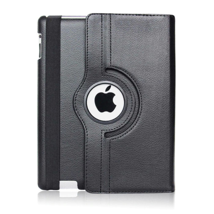 Leren Vouwbare Cover voor iPad Mini 2 - Multifunctioneel Hoesje Case Zwart