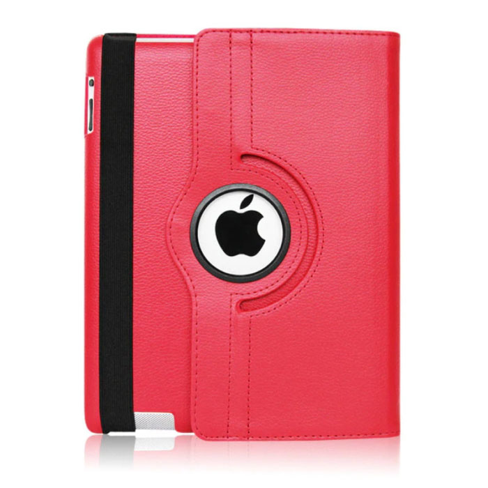 Skórzane Składane Etui na iPada Mini 2 - Wielofunkcyjne Etui Czerwone
