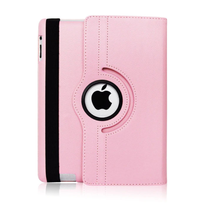 Skórzane składane etui na iPada 2 - wielofunkcyjne etui w kolorze różowym