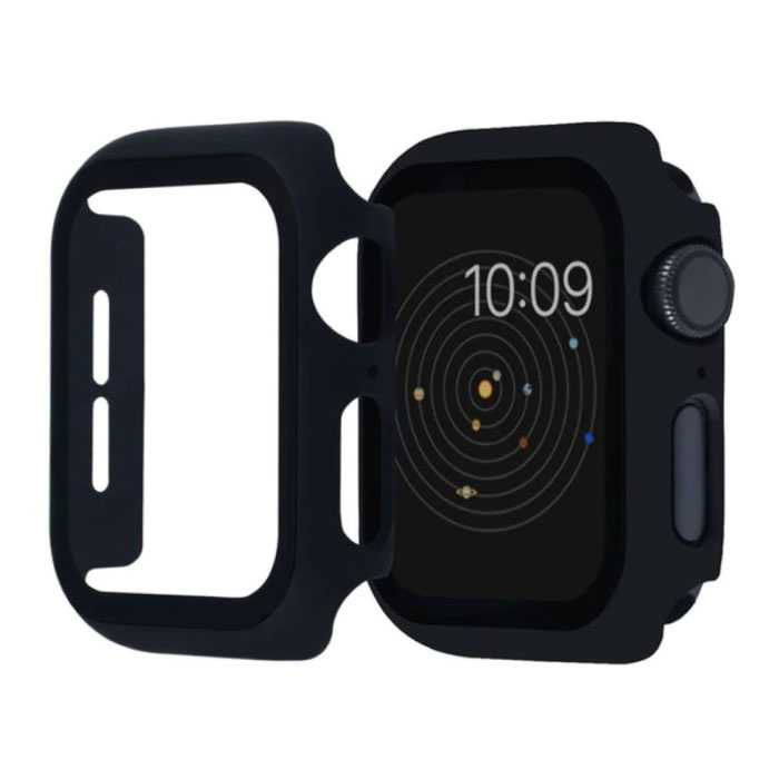 Cubierta completa para iWatch Series 38 mm - Carcasa y protector de pantalla - Carcasa rígida de vidrio templado TPU