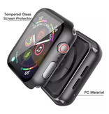 Stuff Certified® Cover completa per iWatch Series 44mm - Custodia e protezione schermo - Custodia rigida in vetro temperato TPU