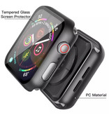 Stuff Certified® Full Cover voor iWatch Series 44mm - Hoesje en Screen Protector - Tempered Glass Hard Case TPU Wit