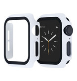 Stuff Certified® Full Cover voor iWatch Series 44mm - Hoesje en Screen Protector - Tempered Glass Hard Case TPU Wit