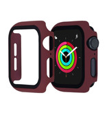 Stuff Certified® Full Cover for iWatch Series 44mm - Case and Screen Protector - Tempered Glass Hard Case TPU Brown