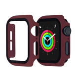 Stuff Certified® Full Cover voor iWatch Series 44mm - Hoesje en Screen Protector - Tempered Glass Hard Case TPU Bruin