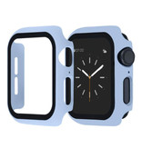 Stuff Certified® Cover completa per iWatch Series 44mm - Custodia e protezione schermo - Custodia rigida in vetro temperato TPU azzurro