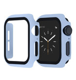 Stuff Certified® Full Cover for iWatch Series 44mm - Case and Screen Protector - Tempered Glass Hard Case TPU Light Blue