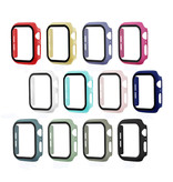 Stuff Certified® Full Cover voor iWatch Series 44mm - Hoesje en Screen Protector - Tempered Glass Hard Case TPU Paars