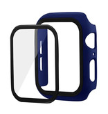 Stuff Certified® Full Cover for iWatch Series 42mm - Coque et protecteur d'écran - Coque rigide en verre trempé TPU Bleu