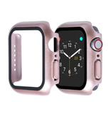 Stuff Certified® Full Cover for iWatch Series 44mm - Case and Screen Protector - Tempered Glass Hard Case TPU Rose Gold