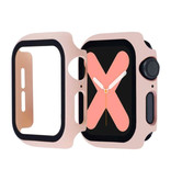 Stuff Certified® Full Cover for iWatch Series 44mm - Case and Screen Protector - Tempered Glass Hard Case TPU Pink