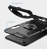 Keysion Huawei Honor 10 Hoesje  - Magnetisch Shockproof Case Cover Cas TPU Zwart + Kickstand