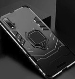 Keysion Etui Huawei Honor 20 Pro - Magnetyczne, Wstrząsoodporne Etui Cas TPU Czarne + Podpórka