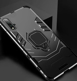Keysion Funda Huawei Honor 20 Pro - Funda magnética a prueba de golpes Cas TPU Negro + Pata de cabra