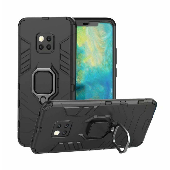 Custodia Huawei Mate 30 - Custodia magnetica antiurto Cover in TPU nera + cavalletto