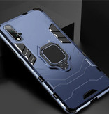 Keysion Huawei Honor 20 Pro Hoesje  - Magnetisch Shockproof Case Cover Cas TPU Blauw + Kickstand
