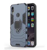 Keysion Huawei Honor 10 Lite Hoesje  - Magnetisch Shockproof Case Cover Cas TPU Blauw + Kickstand