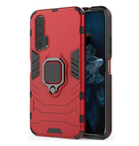 Keysion Custodia Huawei Honor 8A - Custodia magnetica antiurto Cover in TPU rosso + cavalletto