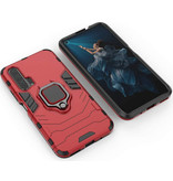 Keysion Coque Huawei Honor 8A - Coque Antichoc Magnétique Cas TPU Rouge + Béquille