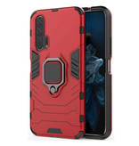 Keysion Huawei Honor 10 Hoesje  - Magnetisch Shockproof Case Cover Cas TPU Rood + Kickstand