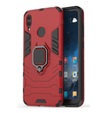 Keysion Coque Huawei Honor 10i - Coque Antichoc Magnétique Cas TPU Rouge + Béquille