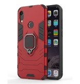 Keysion Huawei Y9 2019 Hoesje  - Magnetisch Shockproof Case Cover Cas TPU Rood + Kickstand