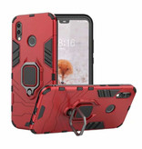 Keysion Huawei P30 Lite Case - Magnetische stoßfeste Gehäuseabdeckung Cas TPU Red + Kickstand